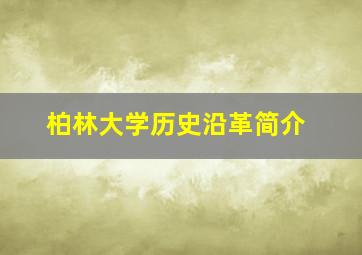 柏林大学历史沿革简介