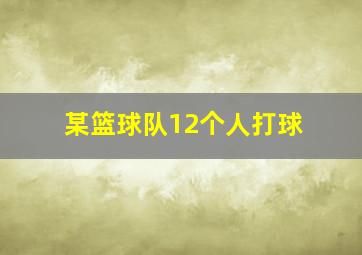 某篮球队12个人打球