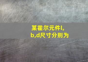 某霍尔元件l,b,d尺寸分别为