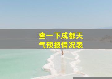 查一下成都天气预报情况表