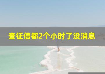 查征信都2个小时了没消息