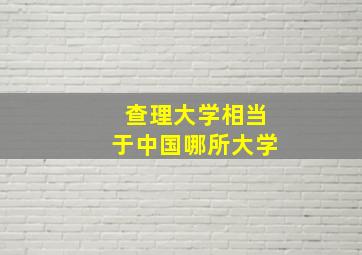 查理大学相当于中国哪所大学