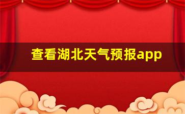 查看湖北天气预报app