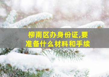 柳南区办身份证,要准备什么材料和手续