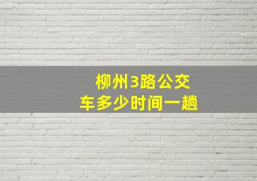 柳州3路公交车多少时间一趟