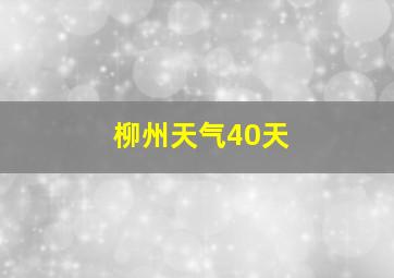 柳州天气40天