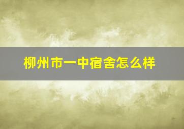 柳州市一中宿舍怎么样