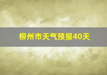 柳州市天气预报40天