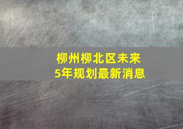 柳州柳北区未来5年规划最新消息