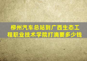 柳州汽车总站到广西生态工程职业技术学院打滴要多少钱