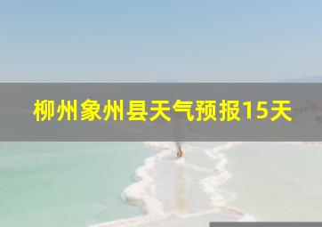 柳州象州县天气预报15天