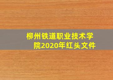 柳州铁道职业技术学院2020年红头文件