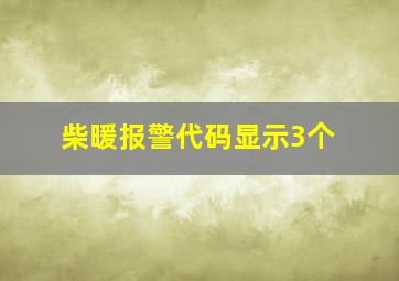 柴暖报警代码显示3个