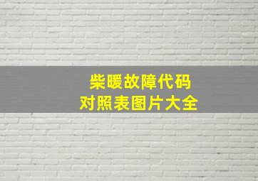 柴暖故障代码对照表图片大全