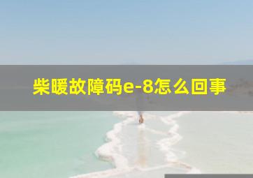 柴暖故障码e-8怎么回事