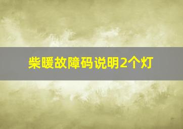 柴暖故障码说明2个灯