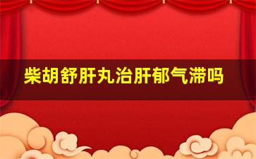 柴胡舒肝丸治肝郁气滞吗