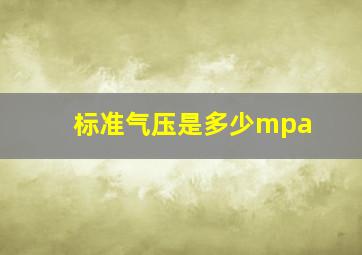 标准气压是多少mpa