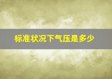 标准状况下气压是多少