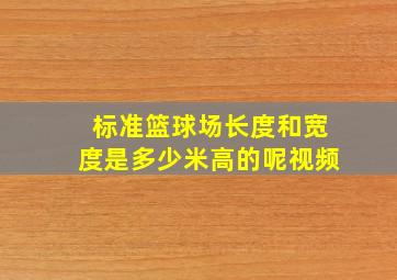 标准篮球场长度和宽度是多少米高的呢视频