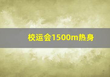 校运会1500m热身