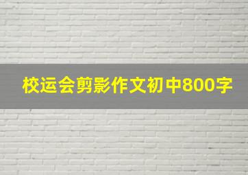 校运会剪影作文初中800字