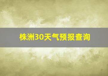 株洲30天气预报查询