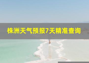 株洲天气预报7天精准查询