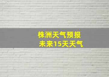 株洲天气预报未来15天天气