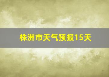 株洲市天气预报15天