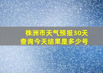 株洲市天气预报30天查询今天结果是多少号