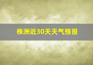 株洲近30天天气预报