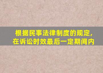 根据民事法律制度的规定,在诉讼时效最后一定期间内