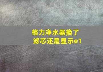 格力净水器换了滤芯还是显示e1