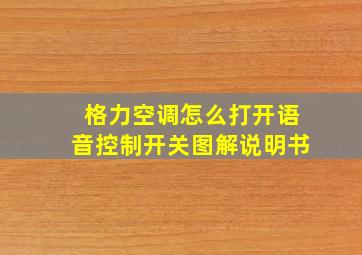 格力空调怎么打开语音控制开关图解说明书