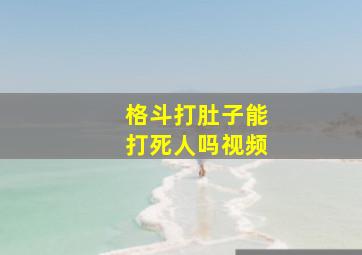 格斗打肚子能打死人吗视频