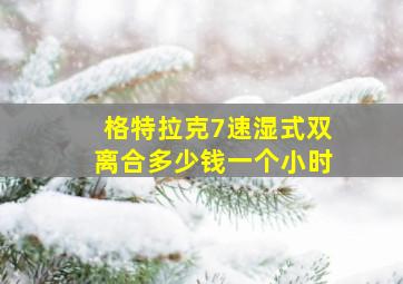 格特拉克7速湿式双离合多少钱一个小时