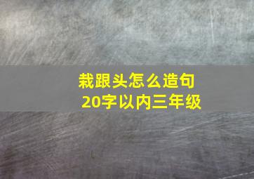 栽跟头怎么造句20字以内三年级