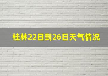 桂林22日到26日天气情况