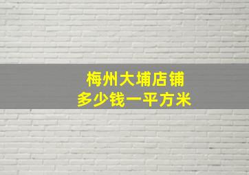 梅州大埔店铺多少钱一平方米