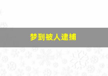 梦到被人逮捕