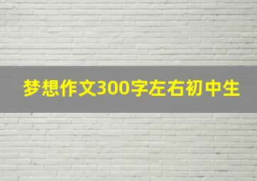 梦想作文300字左右初中生