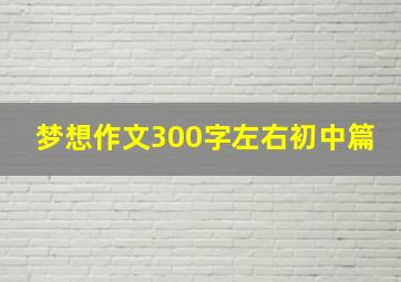 梦想作文300字左右初中篇