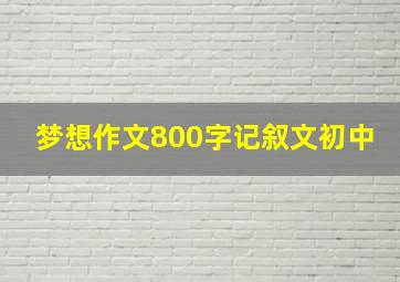 梦想作文800字记叙文初中