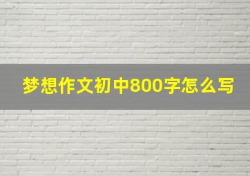 梦想作文初中800字怎么写