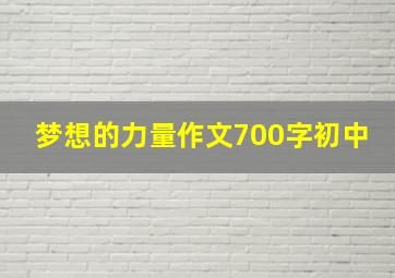 梦想的力量作文700字初中