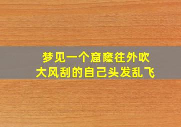 梦见一个窟窿往外吹大风刮的自己头发乱飞