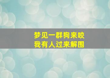 梦见一群狗来咬我有人过来解围