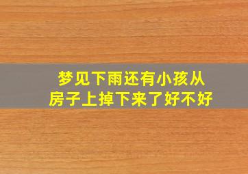 梦见下雨还有小孩从房子上掉下来了好不好