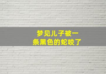 梦见儿子被一条黑色的蛇咬了